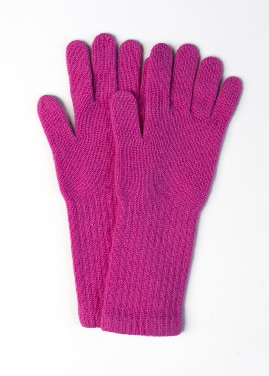 Briar Cashmere Long Gloves - Neon Rose - 1