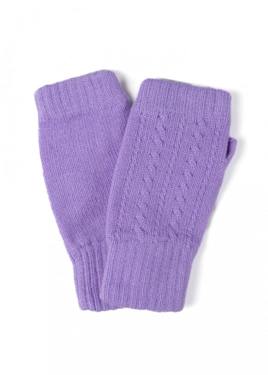 Briar Cashmere Fingerless Mittens - Iris - 1