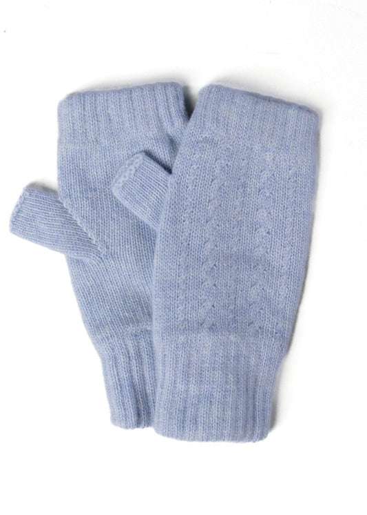 Briar Cashmere Fingerless Mittens - Coast - 1