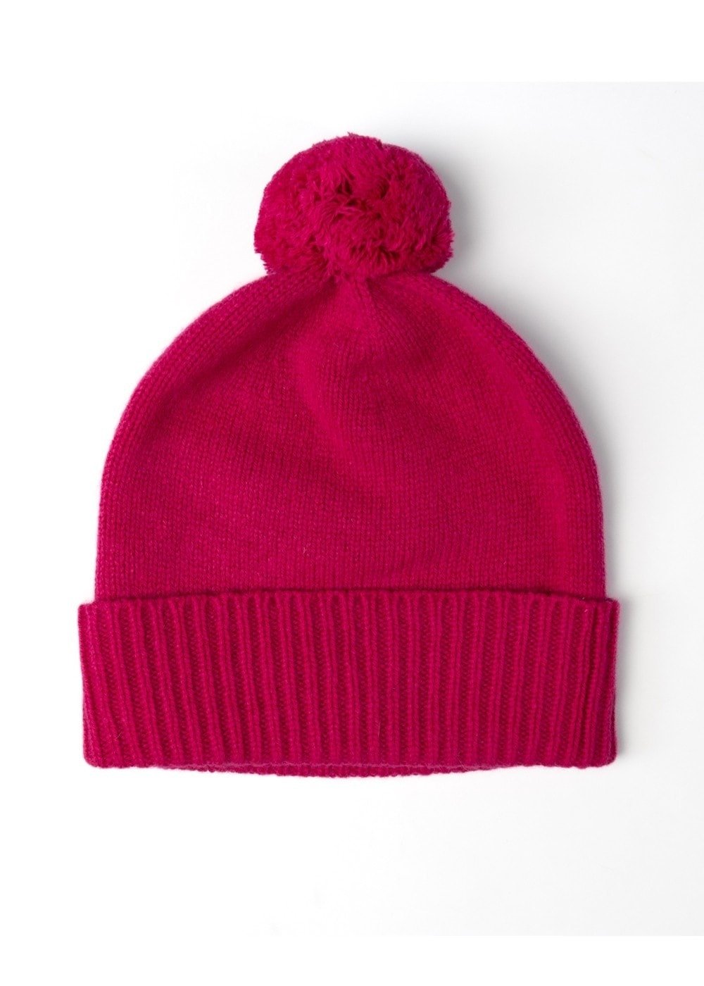 Fliss Lambswool Pom Pom Beanie - Cranberry - 1