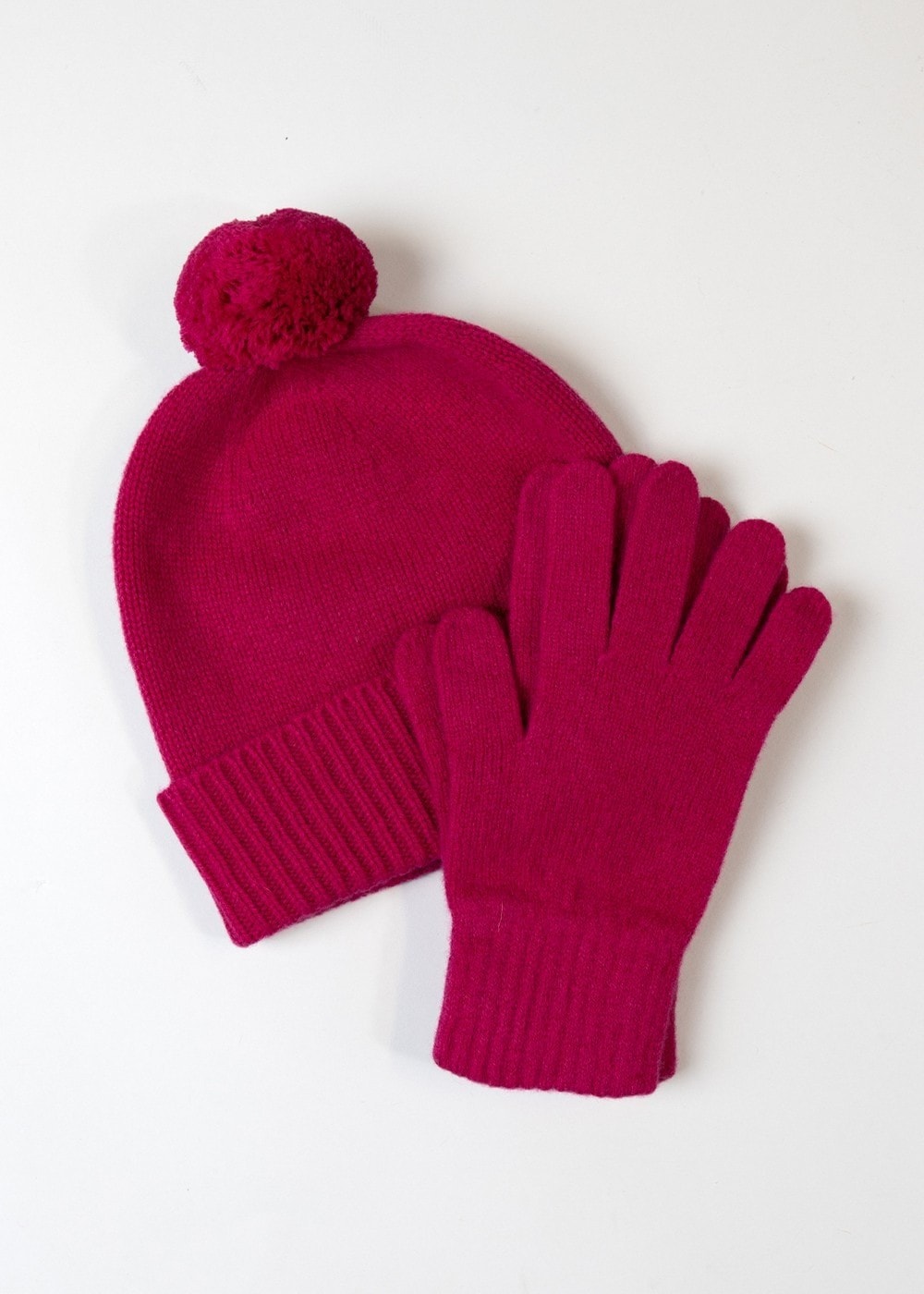 Fliss Lambswool Pom Pom Beanie - Cranberry - 3