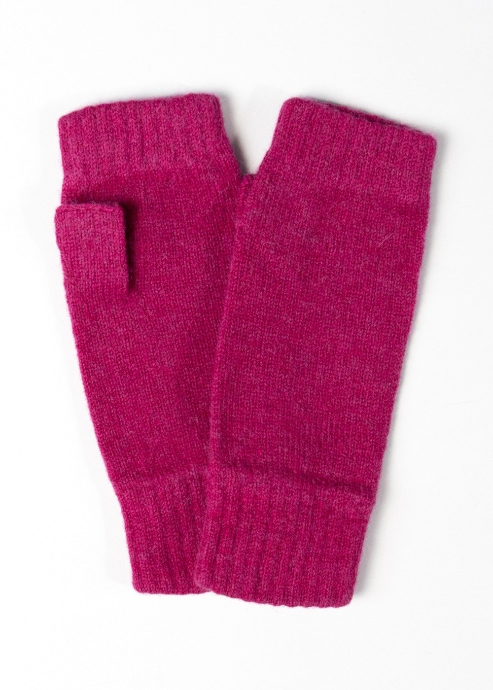 Fliss Lambswool Fingerless Mittens - Tyrian - 1