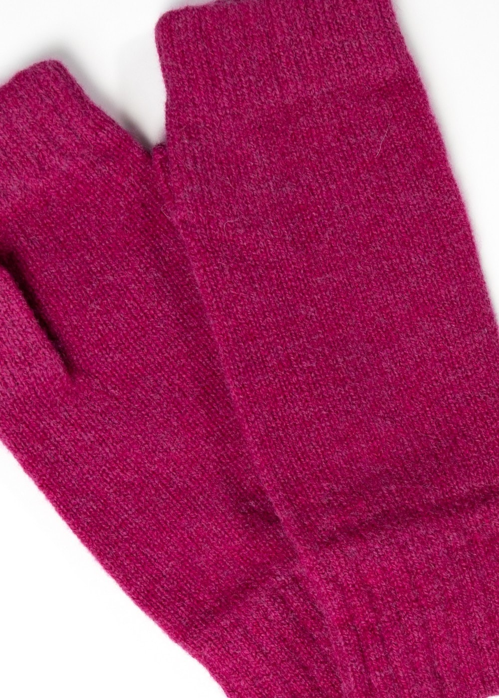 Fliss Lambswool Fingerless Mittens - Tyrian - 3