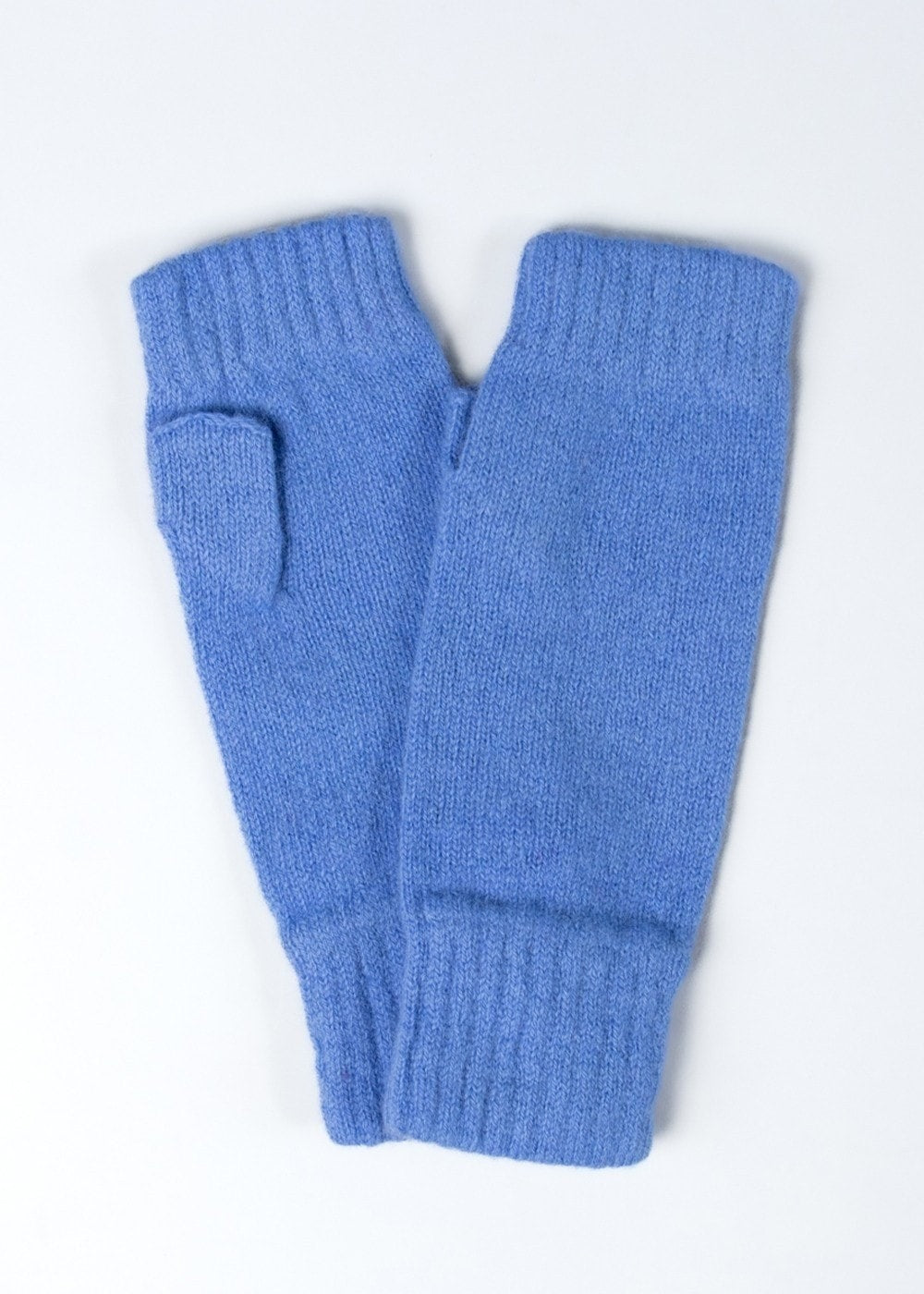 Fliss Lambswool Fingerless Mittens - Hydrangea - 1