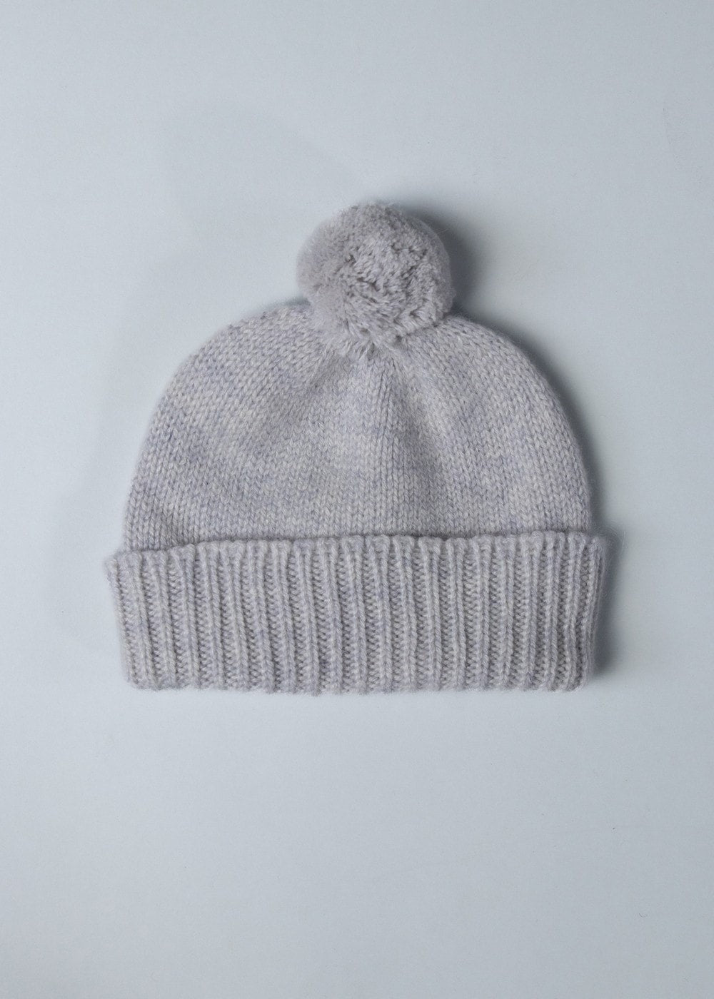 Cashmere Baby Bobble Hat - Cloud - 0