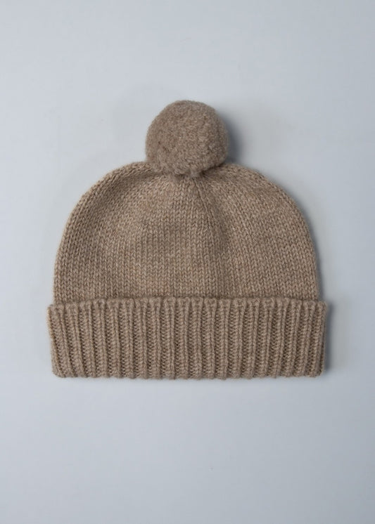 Cashmere Baby Bobble Hat - Teddy Bear - 0