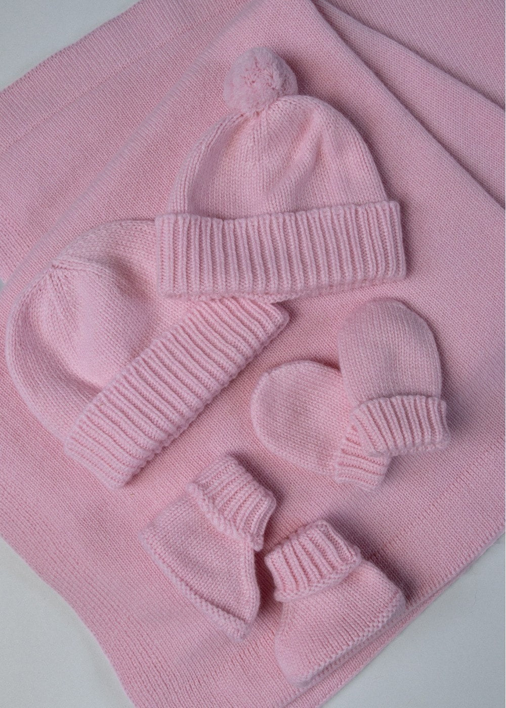 Cashmere Baby Bobble Hat - Ballet Slipper - 1