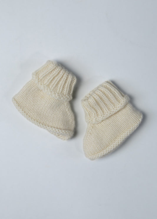 Cashmere Baby Booties - Powder - 0