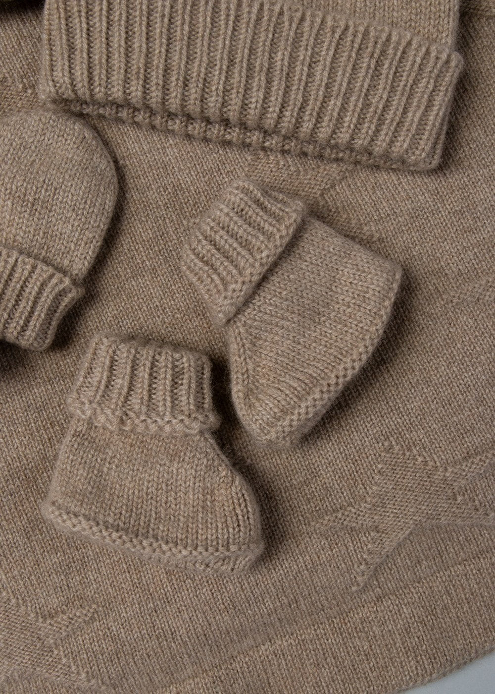 Cashmere Baby Booties - Teddy Bear - 1