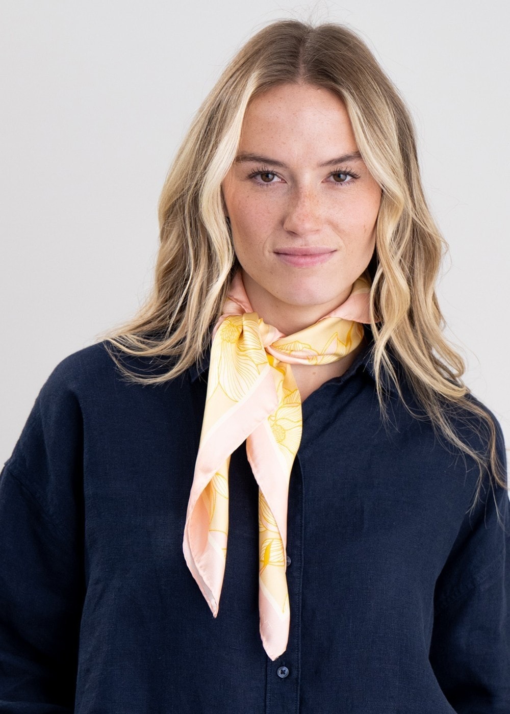 Magnolia Silk Scarf - Dusty Yellow - 1