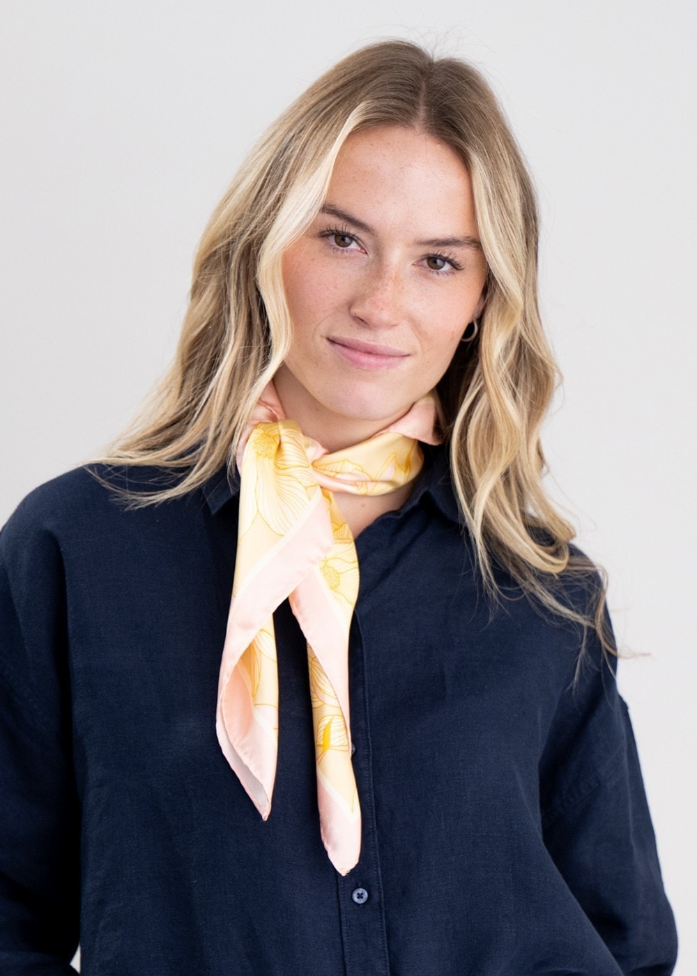 Magnolia Silk Scarf - Dusty Yellow - 0