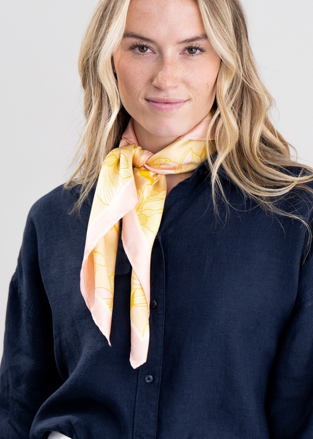 Magnolia Silk Scarf - Dusty Yellow - 2