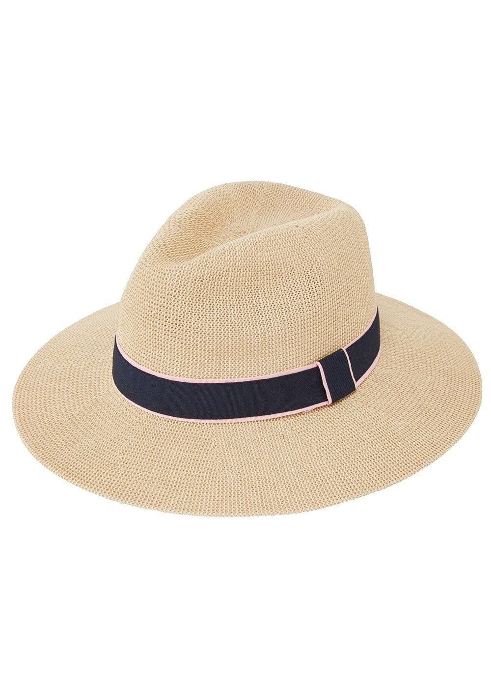 Porth Panama Hat - Navy and Pink Stripe - 4