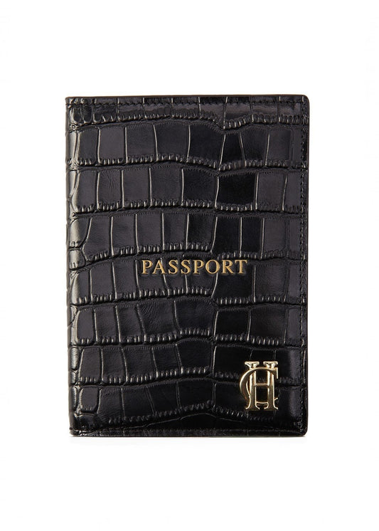 Chelsea Passport Holder - Black Croc - 0