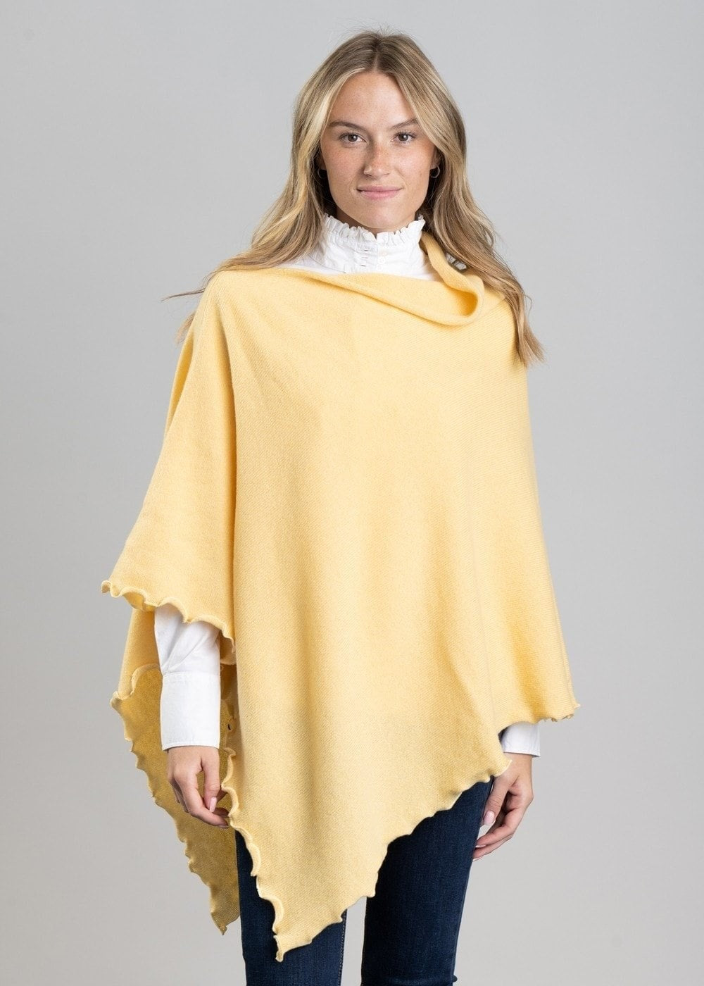 Lindsey Lambswool Poncho - Solar - 1