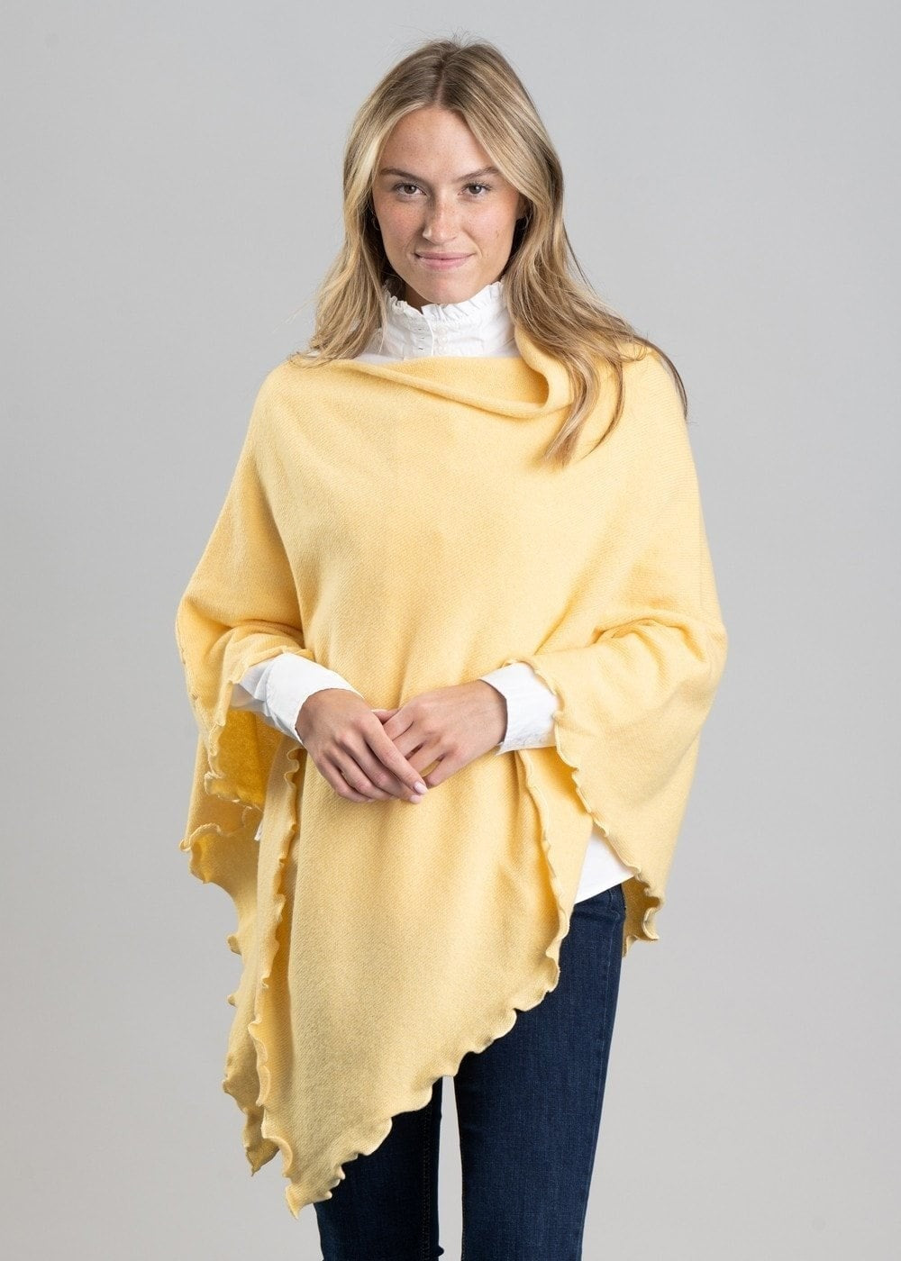 Lindsey Lambswool Poncho - Solar - 3