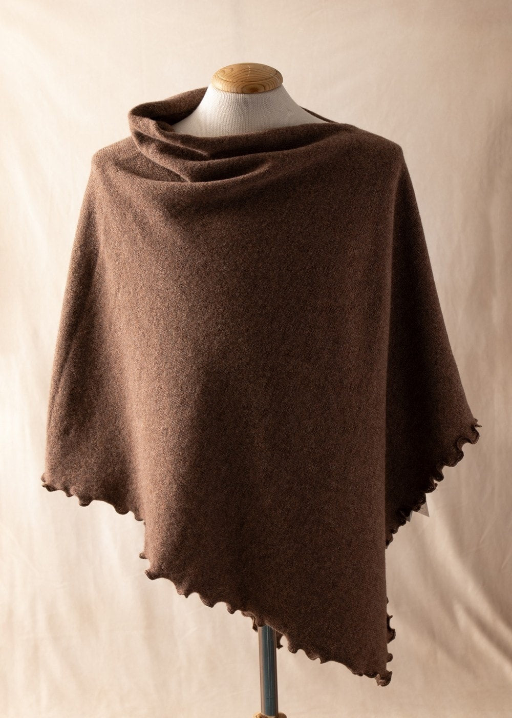 Lindsey Lambswool Poncho - Tobacco - 5