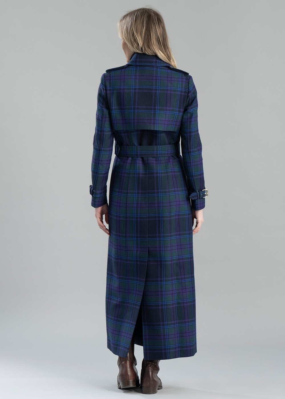 Marlborough Trench Coat Full Length - Heather Tartan - 3