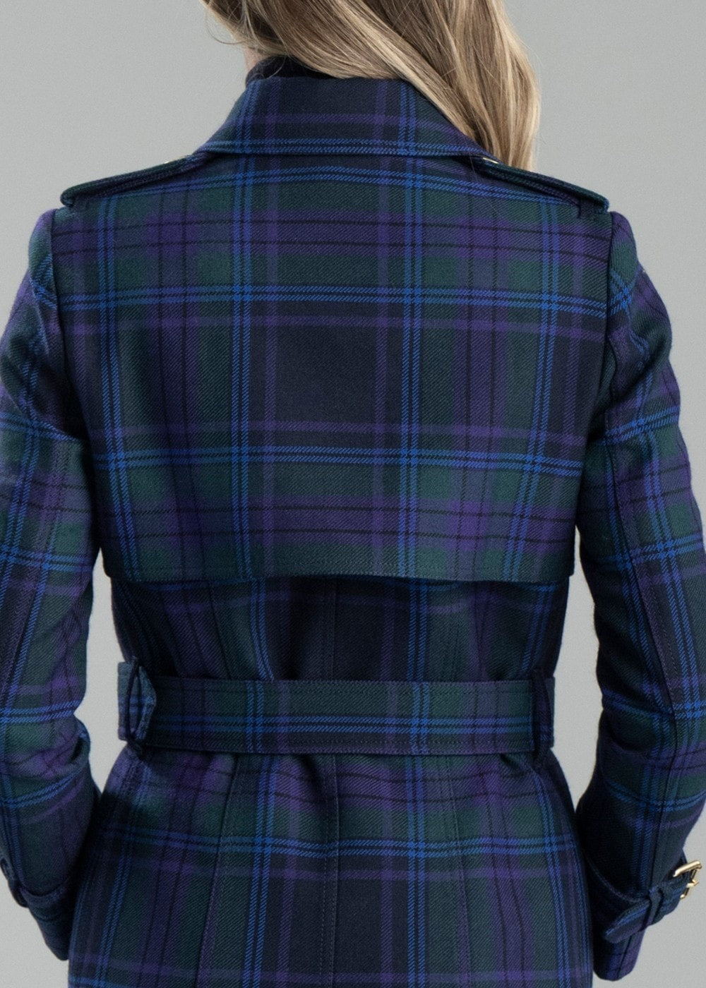 Marlborough Trench Coat Full Length - Heather Tartan - 5