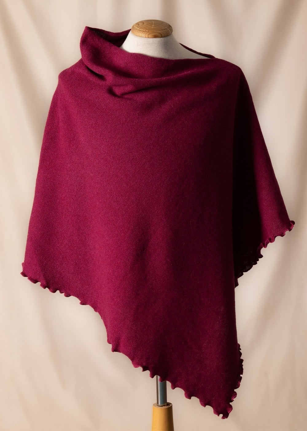 Lindsey Lambswool Poncho - Rosehip - 5