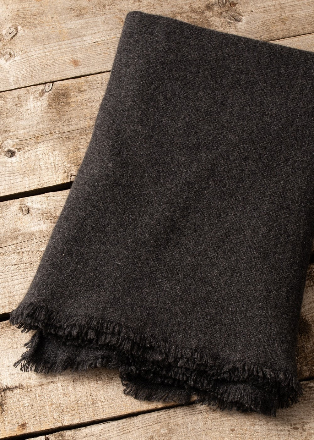 Poppy Cashmere Wrap - Charcoal - 1