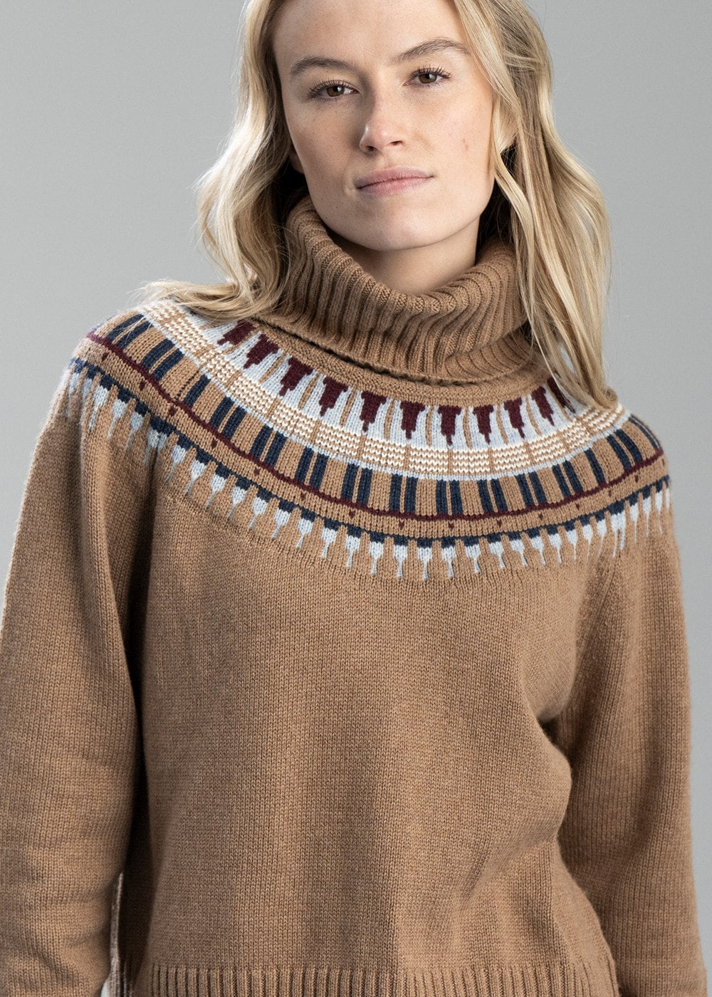 Filey Roll Neck Jumper AW24 - Warm Sand - 4