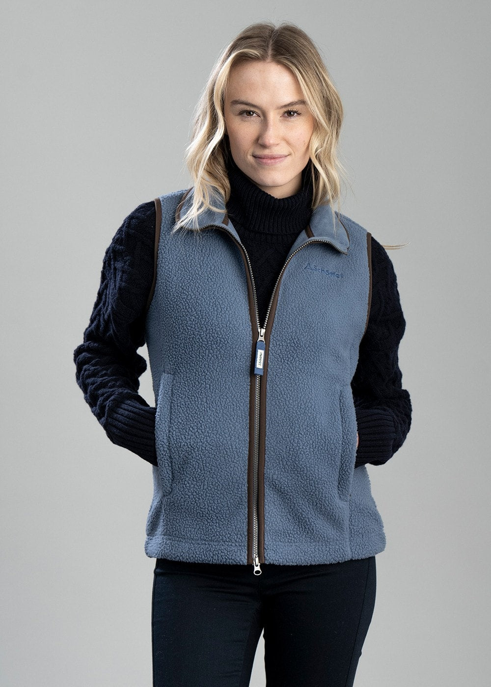 Lyndon Retro Fleece Gilet AW24 - Vintage Navy - 3