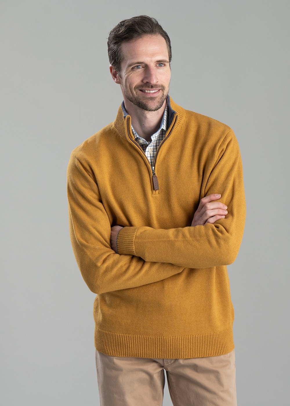 Blair 1/4 Zip Jumper - Mustard - 1