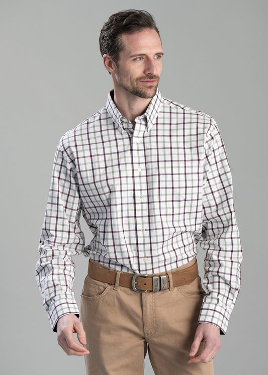 Brancaster Shirt - Wine Check - 1