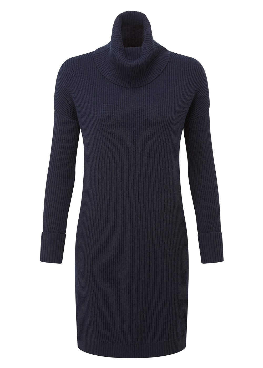 Filey Roll Neck Dress - Navy - 5