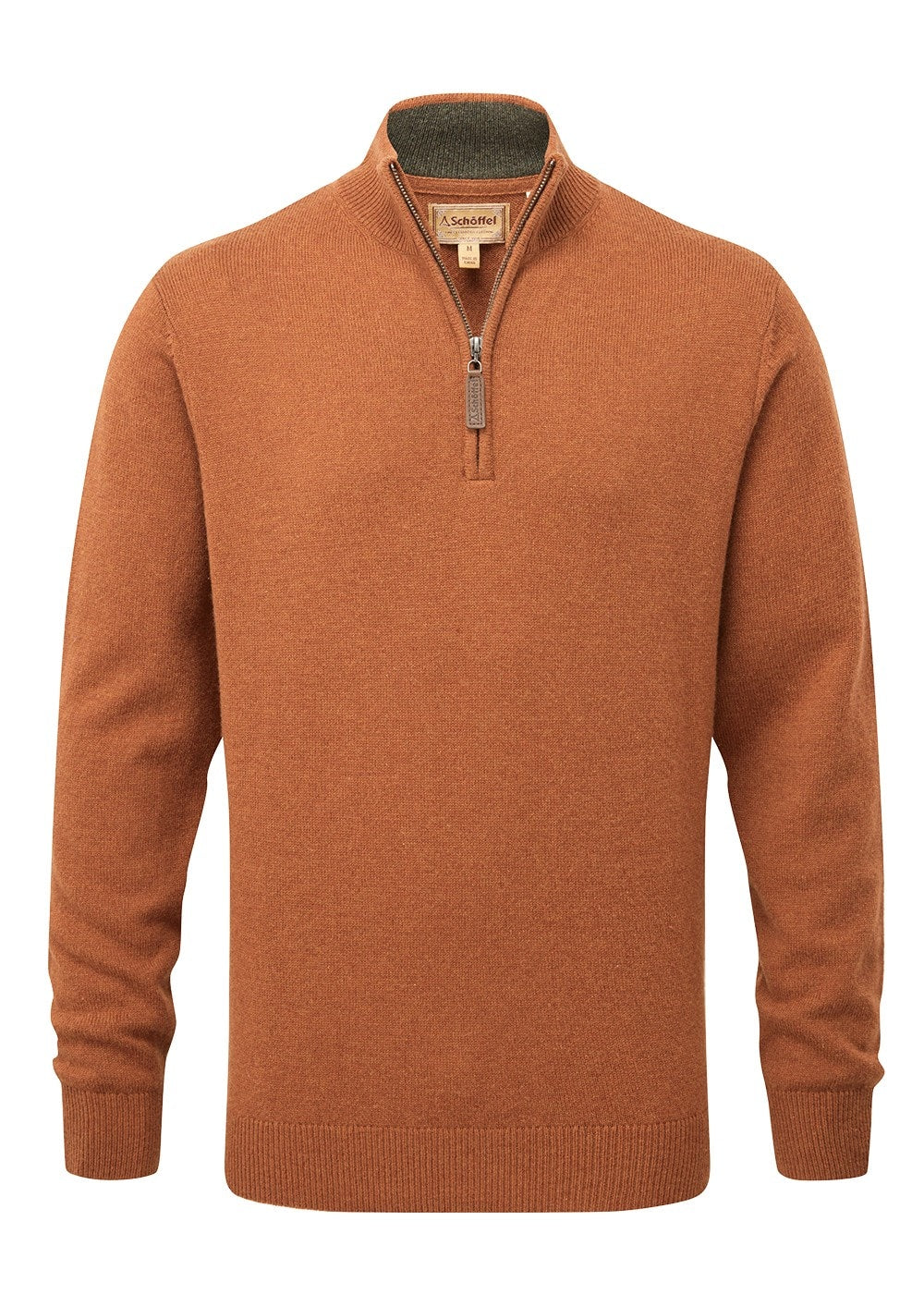 Lewis Lambswool 1/4 Zip Jumper - Brick - 6