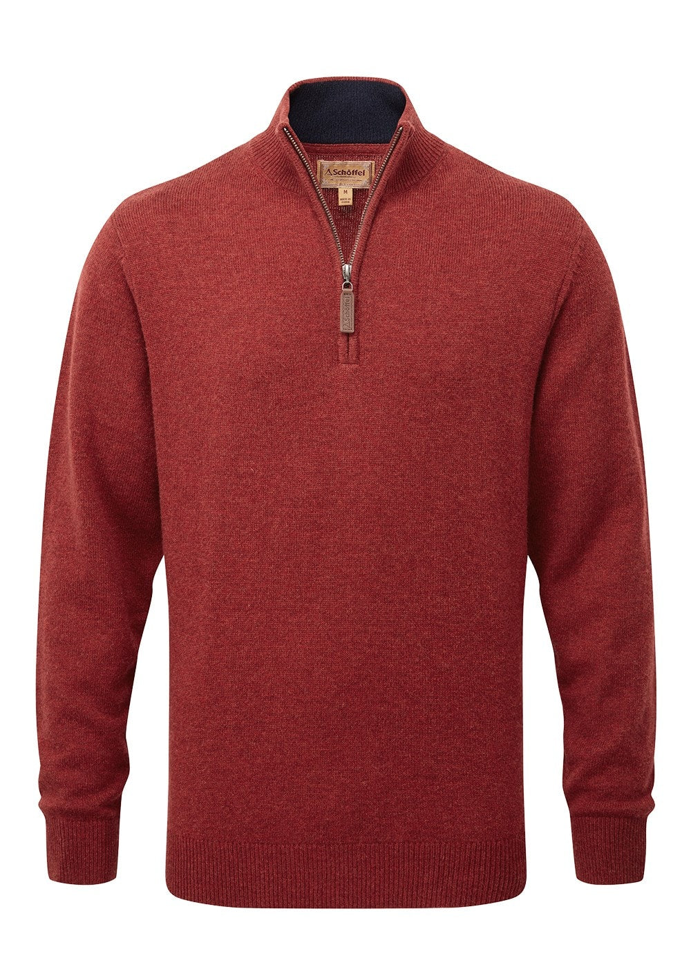 Lewis Lambswool 1/4 Zip Jumper - Deep Red - 5