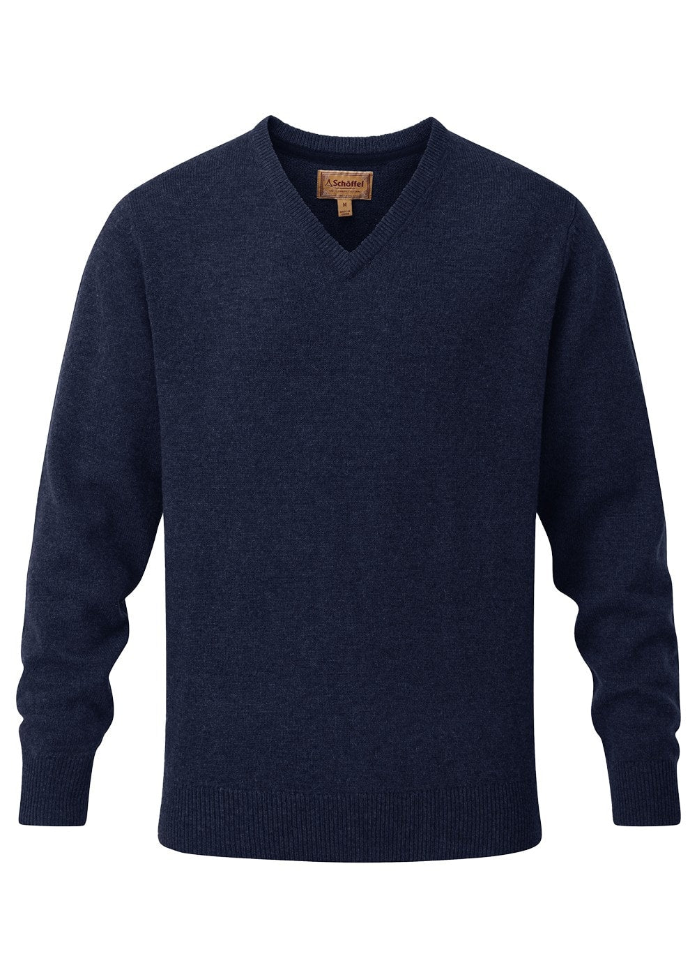 Lewis Lambswool V-Neck Jumper - Navy - 6