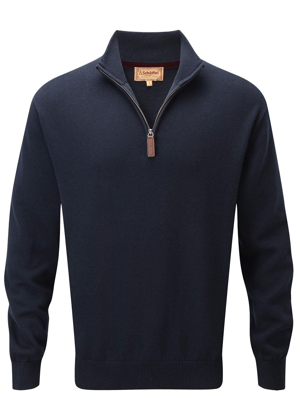 Calton Cotton Cashmere  1/4 Zip Jumper - Navy - 7