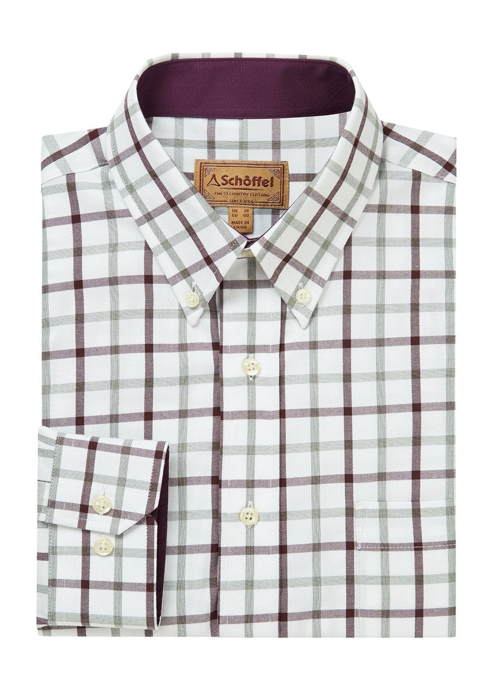 Brancaster Shirt - Wine Check - 5