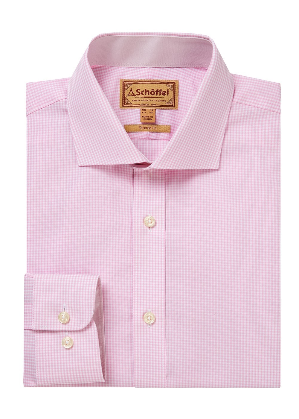 Greenwich Tailored Shirt - Light Pink Micro Check - 5