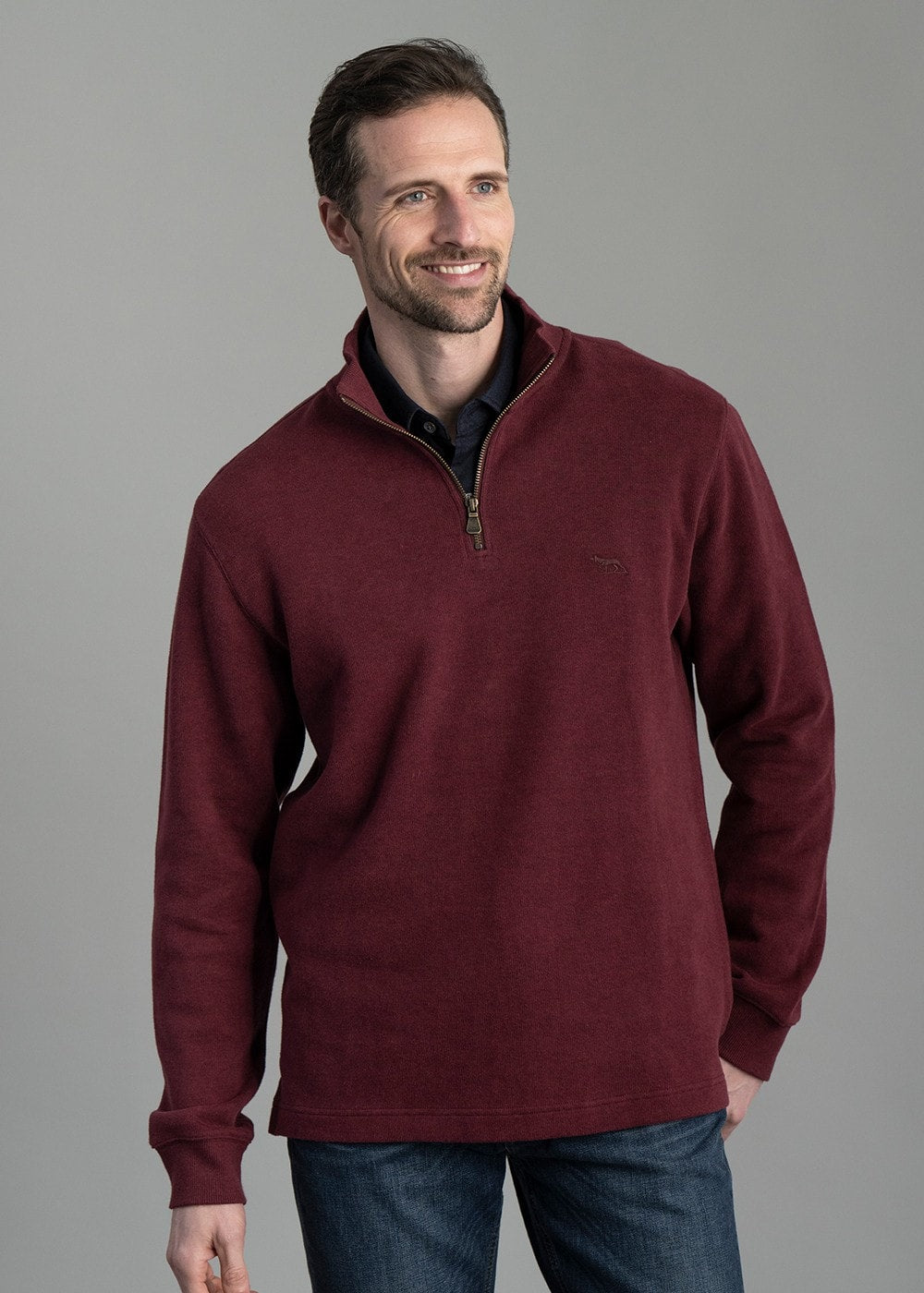 Alton Ave 1/4 Zip Neck - Berry - 1