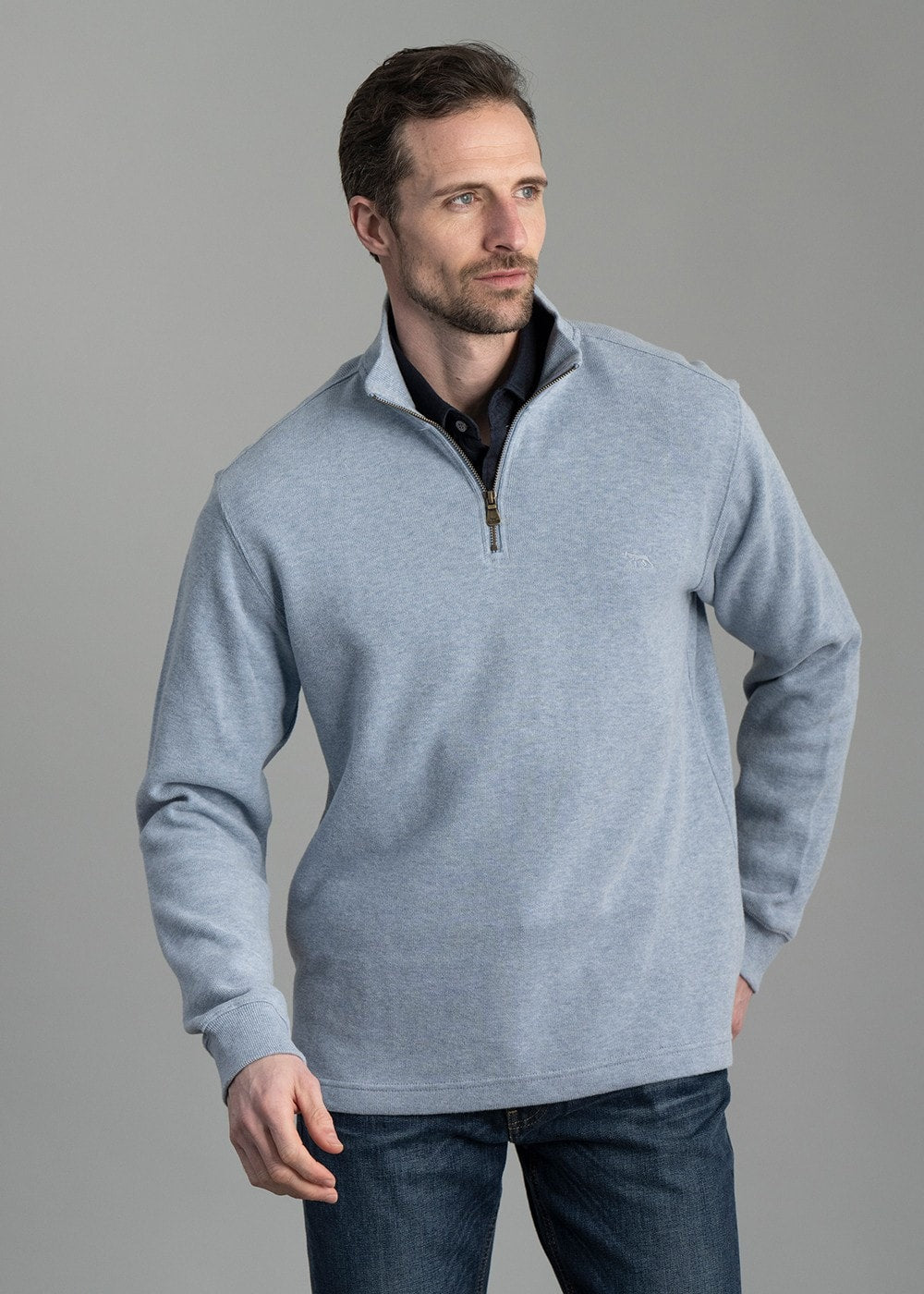 Alton Ave 1/4 Zip Neck - Sea Breeze - 1