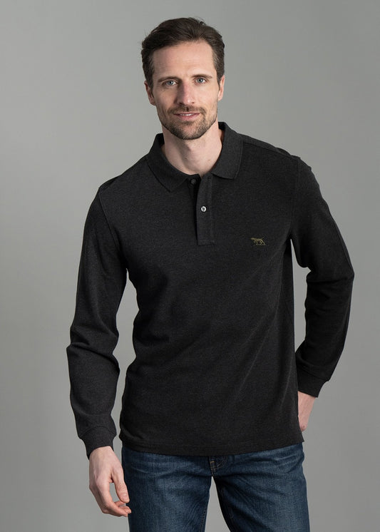 Gunn Long Sleeved Polo - Charcoal - 1