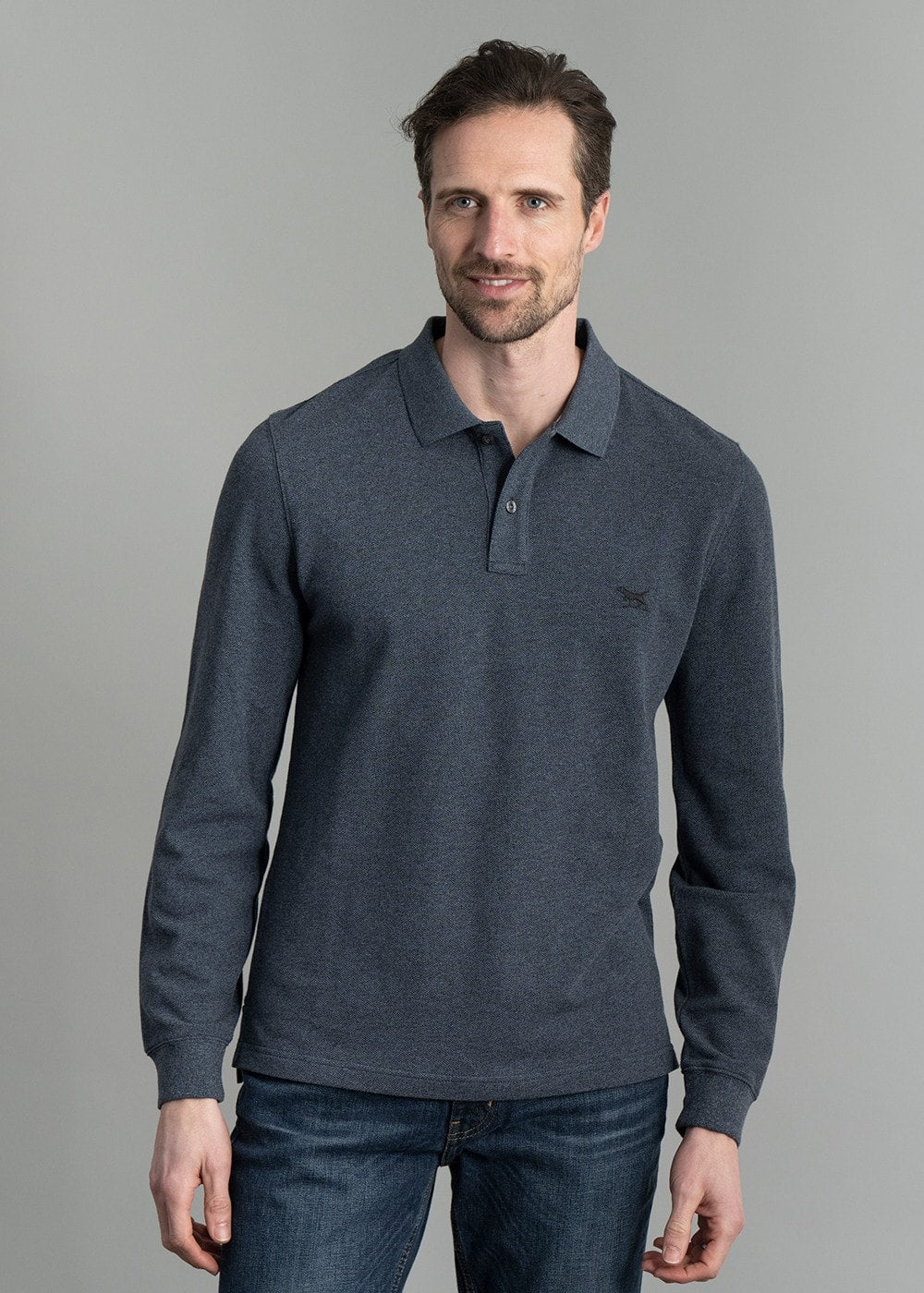 Gunn Long Sleeved Polo - Marine - 3