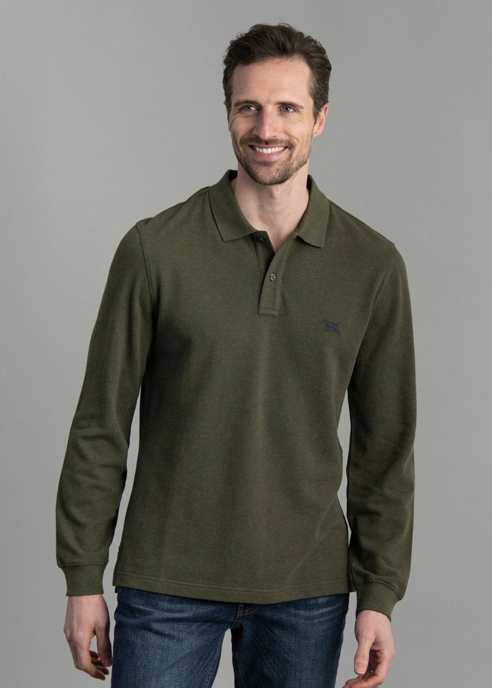 Gunn Long Sleeved Polo - Army - 2