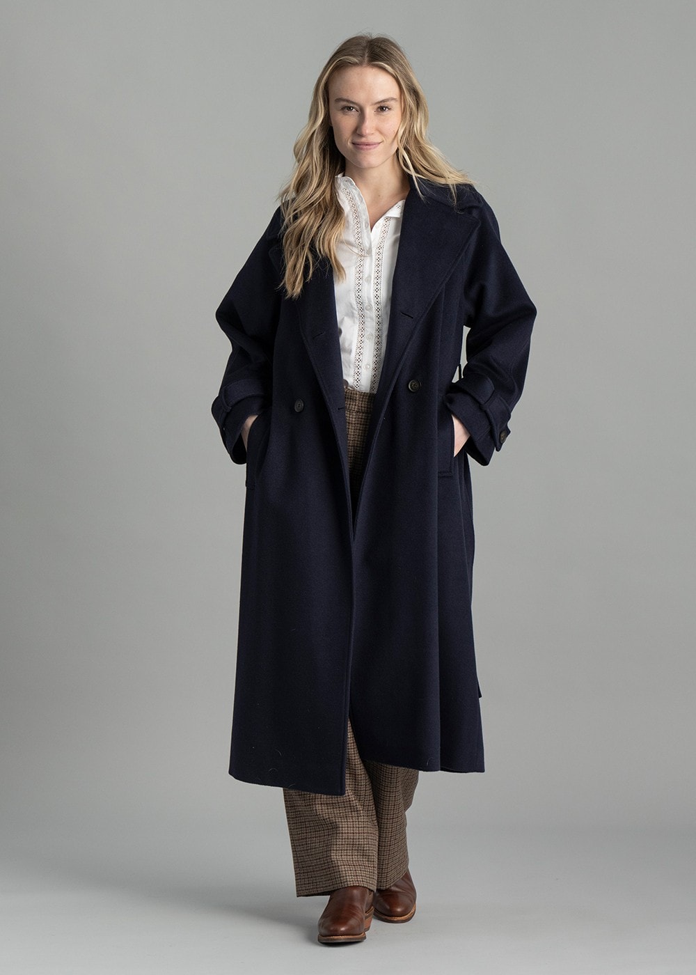 Wool Trench Coat AW24 - Evening Blue - 3