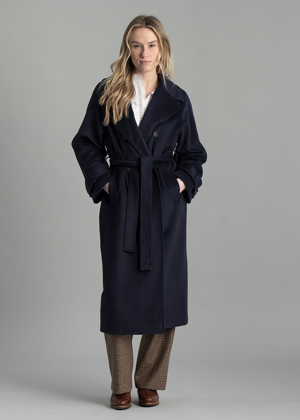 Wool Trench Coat AW24 - Evening Blue - 5