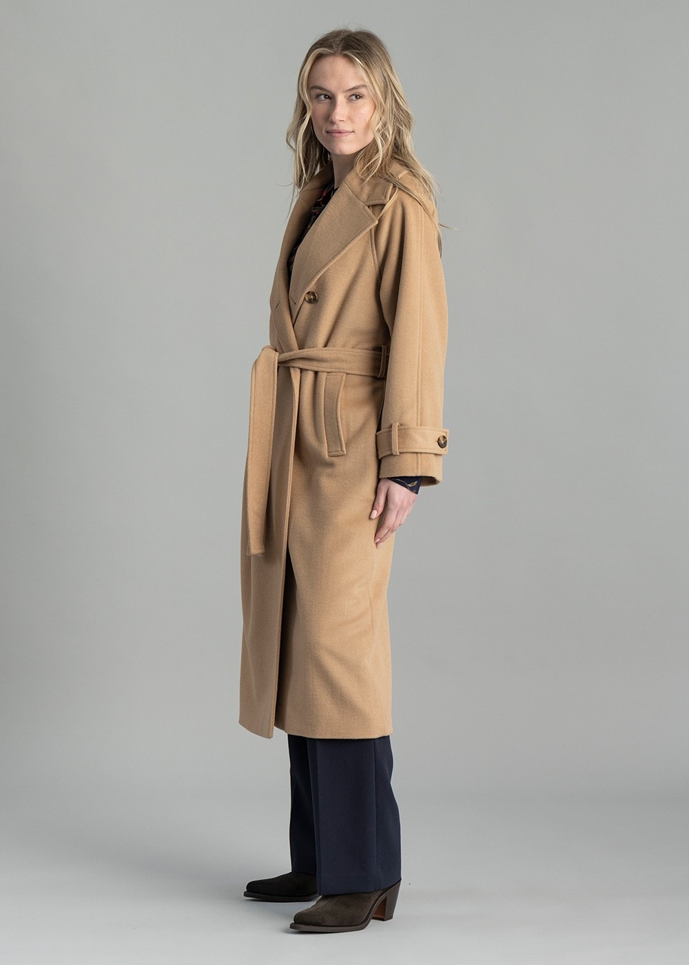 Wool Trench Coat AW24 - Caramel Beige - 3