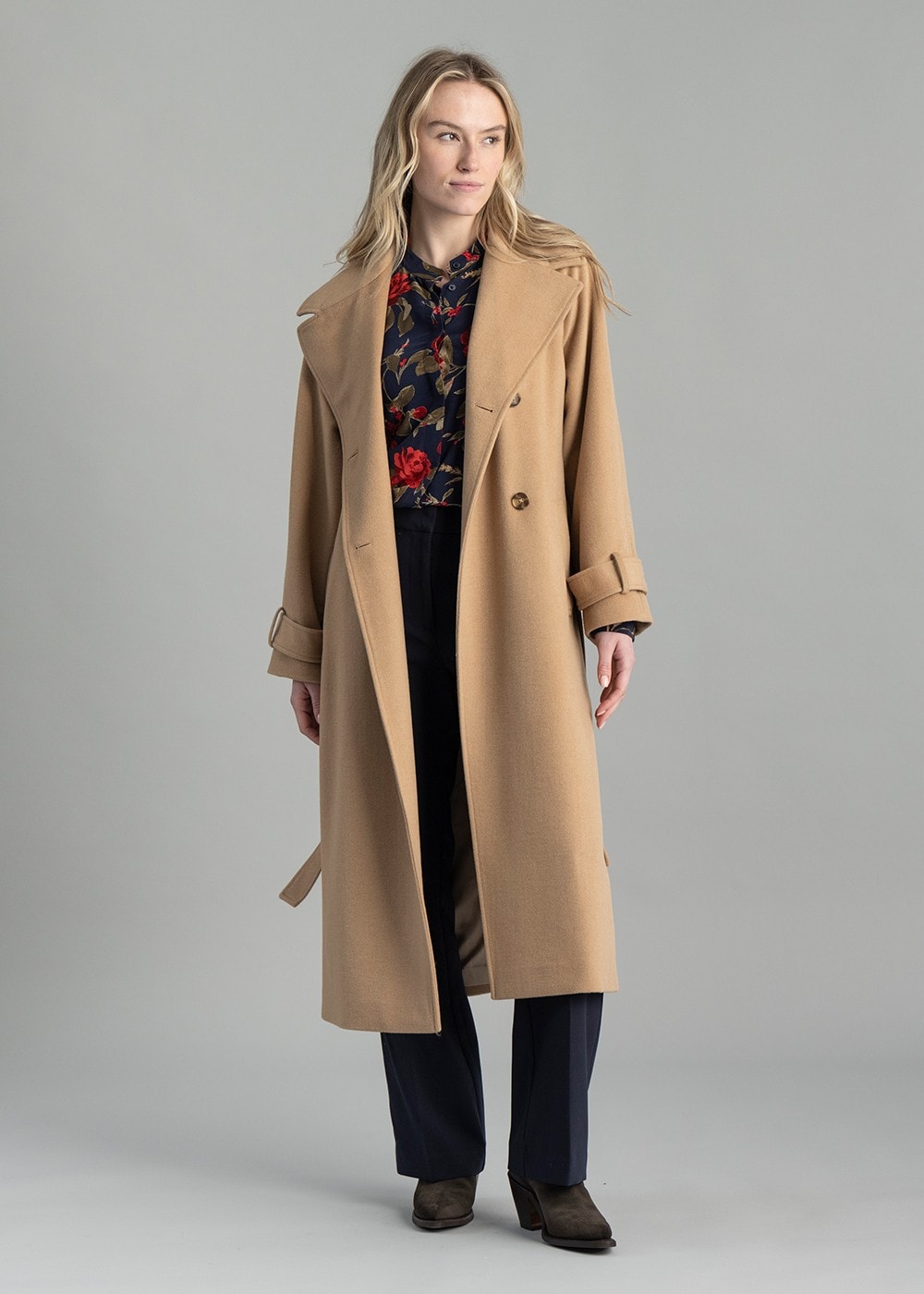 Wool Trench Coat AW24 - Caramel Beige - 4