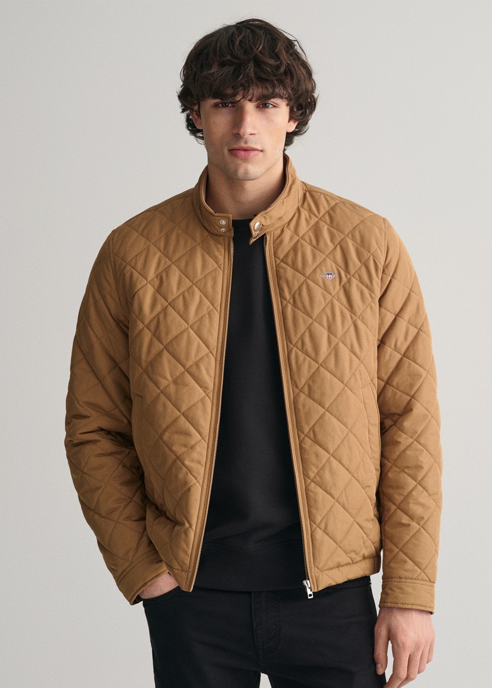 Quilted Windcheater Jacket - Roasted Walnut - 1