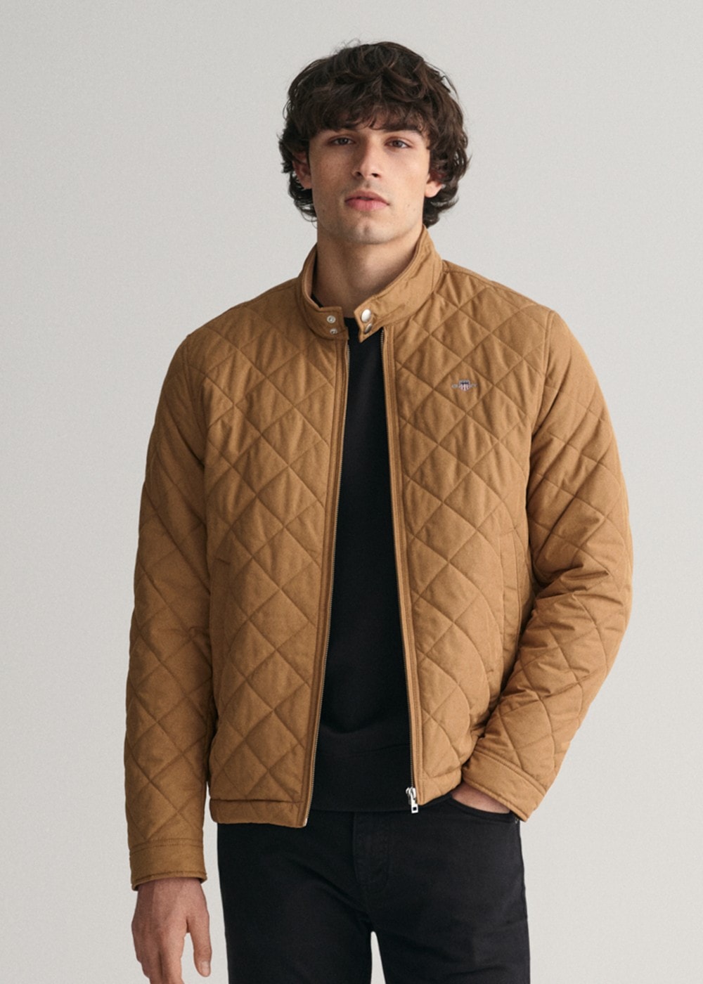 Quilted Windcheater Jacket - Roasted Walnut - 3