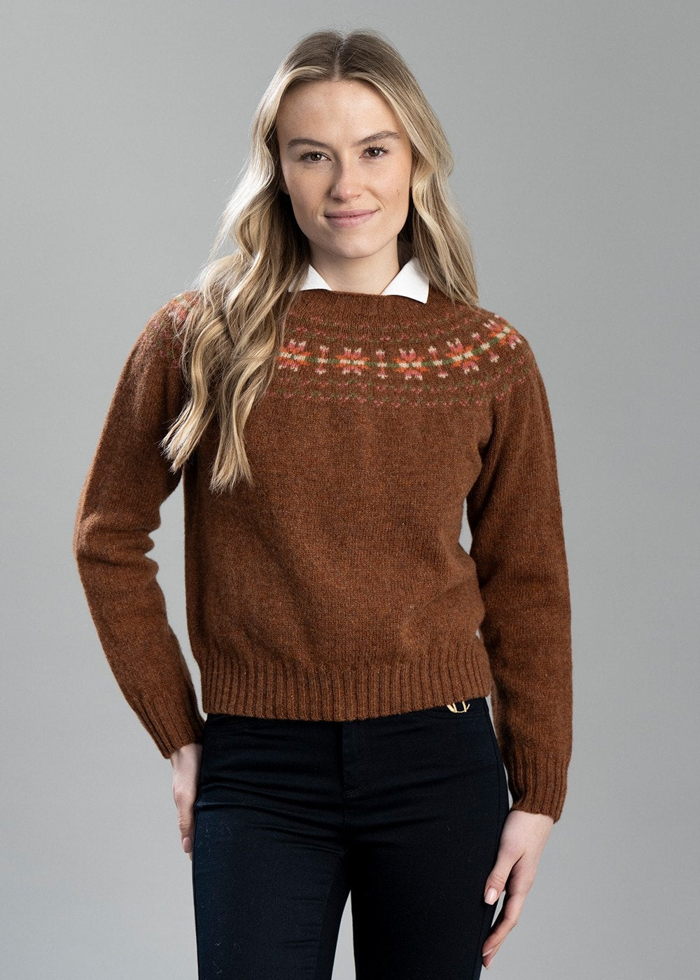 Malin Crew Neck Sweater - Sienna - 1