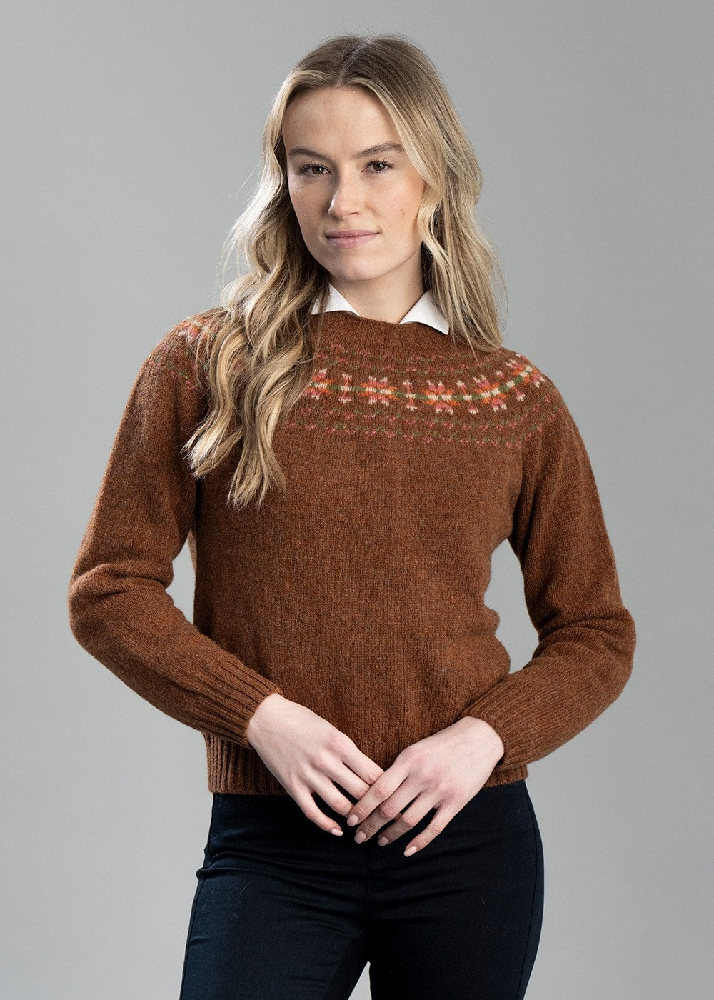 Malin Crew Neck Sweater - Sienna - 3