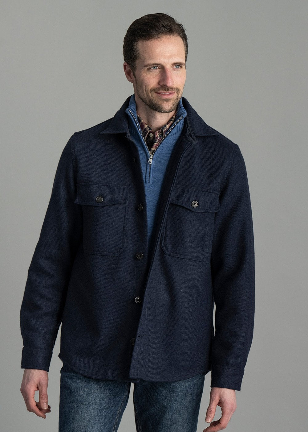 Wool Overshirt AW24 - Evening Blue - 2